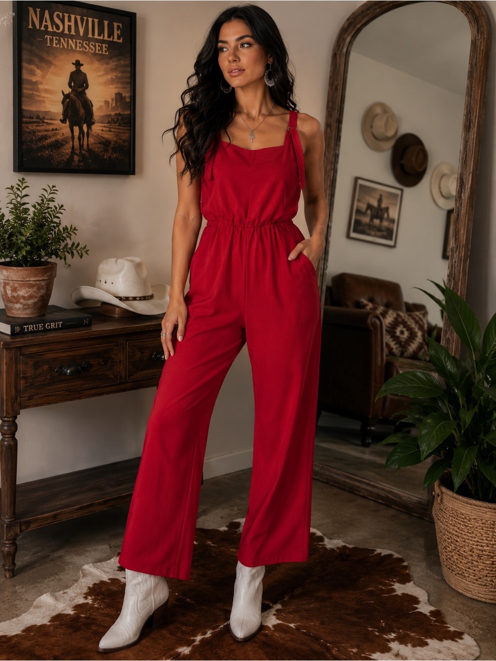 Bebe Chili Pepper Red Crepe Slouchy Jumpsuit Size 4 NWT Wide Leg